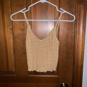Yellow gingham crop top